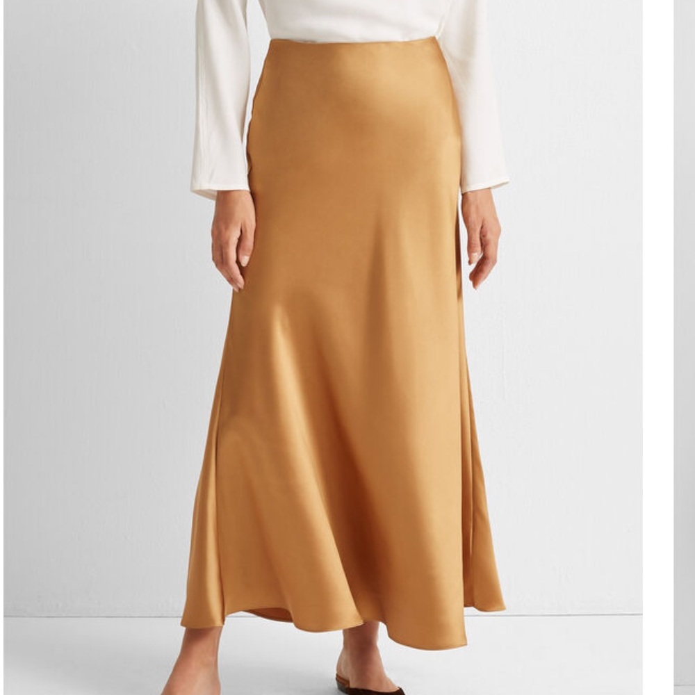 CLUB MONACO Long Bias Slip Skirt Honey Beige Size 4 NWT